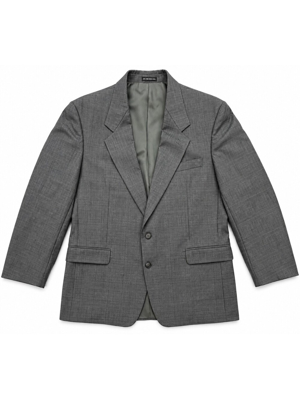 Pierre Balmain Mens 44 Tall Gray Glen Plaid 100% Virgin Wool Blazer Sport Coat